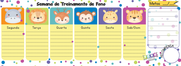 Planner semanal de fonoterapia