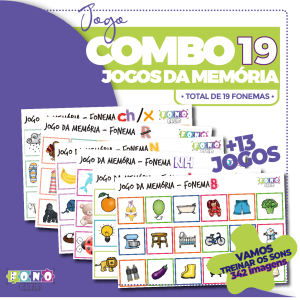 Combo 19 Jogos da Memória – Total de 19 Fonemas